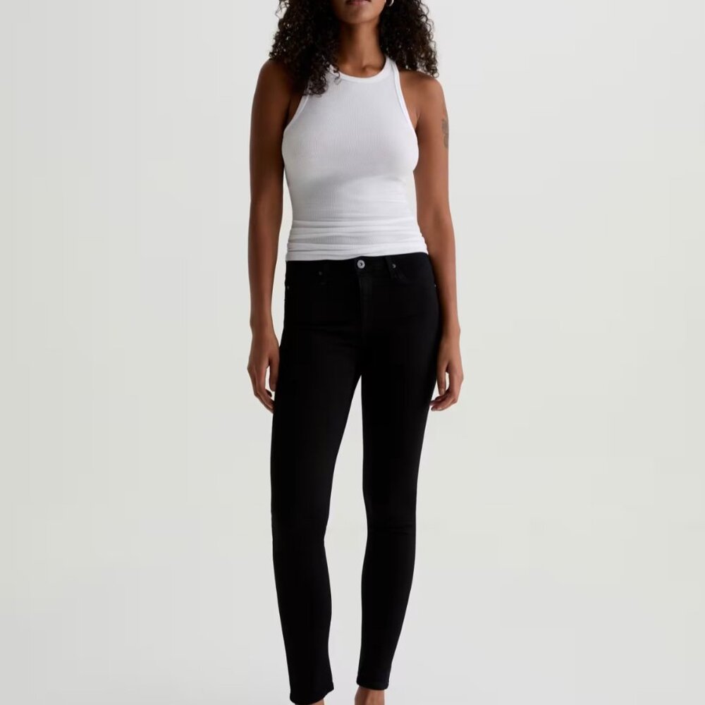 AG Adriano Goldschmied Jeans Womens Size 26 Legging Super Skinny Jet Black NWT